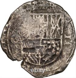 2R, Cob, Granada, 1566-98, NGC VF Details, Spain, Environmental Damage