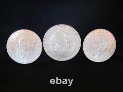 3 Coin Lot Of Silver Mexico AU+ Coins SEE DESCRIPTION FOR THE DETAILS