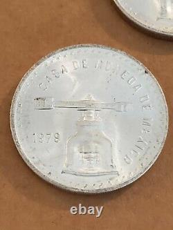 3x 1979 Mexico Silver Onzas 1 oz ASW Coins Casa de Moneda Onza