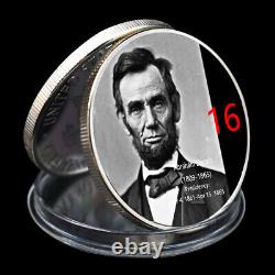 46pcs US Presidents Silver Plated Metal Commemorative Coin Crafts Souvenirs