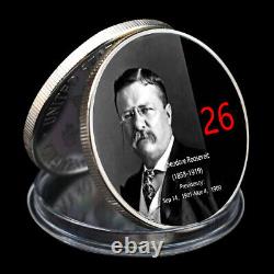 46pcs US Presidents Silver Plated Metal Commemorative Coin Crafts Souvenirs