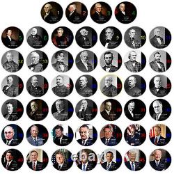 46pcs/lot American Presidents Silver Plated Metal Coins Art Ornament Souvenirs