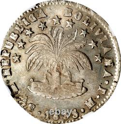 4 Soles 1855 Bolivia MS62