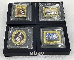 4pcs set Niue World famous painting jigsaw series silver&copper coin HOT
