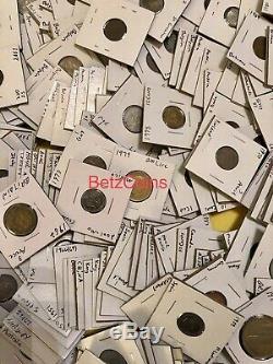 500 labeled World Coin Lot All in 2 X 2 Cardboard With Dates & Country On Them