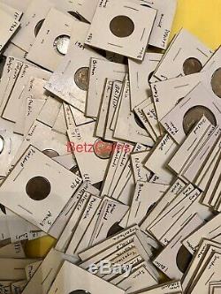 500 labeled World Coin Lot All in 2 X 2 Cardboard With Dates & Country On Them