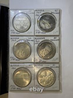 50 World Silver Coins Canada Austria Bahamas Panama Bermuda UK Mixed Lot