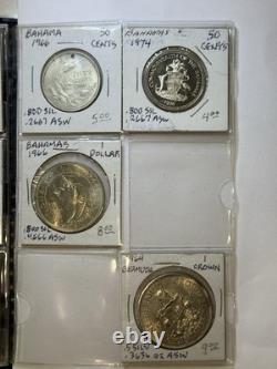 50 World Silver Coins Canada Austria Bahamas Panama Bermuda UK Mixed Lot