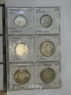 50 World Silver Coins Canada Austria Bahamas Panama Bermuda UK Mixed Lot