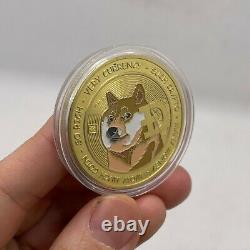 50pcs Colored Cute Dogecoin Gold Coin Dog D To The Moon Coin Animal Printing