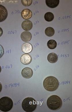 5.07+ Oz Silver Weight Lot 40 Random Coins Of Different Countries And Years