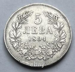 5 Leva 1894 KB Bulgaria Ferdinand I Silver
