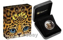 5-coin set 2016 Cubs Tiger Jaguar Snow Leopard White lion Lynx Silver 2.5 oz