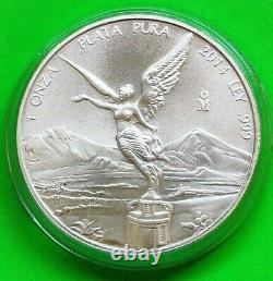 5 oz Silver Libertad 2014 2015 2016 2017 2019 BU Mexico Plata Pura From New Roll