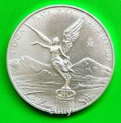 5 oz Silver Libertad 2014 2015 2016 2017 2019 BU Mexico Plata Pura From New Roll