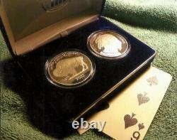 5oz SILVER round CHIEF RUNNING ANTELOPS & SILVER BUFFALO PROOF SET