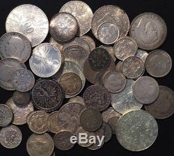 60 ALL SILVER World / Foreign Coins Lot INSTANT COLLECTION! #2