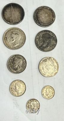 69 Grams of 9 VINTAGE SILVER WORLD COINS Authentic Collection Nice Lot 1929-43