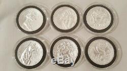 6 Silver 2oz Gargoyles of the World Silver Round Coins Notre Dame Dragon Bridge