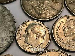 70 Different Coins Cultural Country Silver Copper Gold