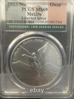 #74 2023 MEXICO Silver ONZA (Troy Ounce of Silver) PCGS MS-69