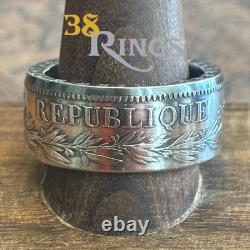 90% SILVER France 5 Francs COIN RING 1870-1878 SIZE 7-14 French World War 1 Euro
