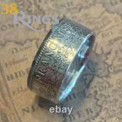 90% SILVER France 5 Francs COIN RING 1870-1878 SIZE 7-14 French World War 1 Euro