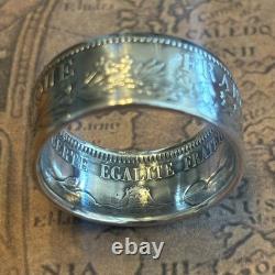 90% SILVER France 5 Francs COIN RING 1870-1878 SIZE 7-14 French World War 1 Euro