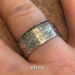 90% SILVER France 5 Francs COIN RING 1870-1878 SIZE 7-14 French World War 1 Euro