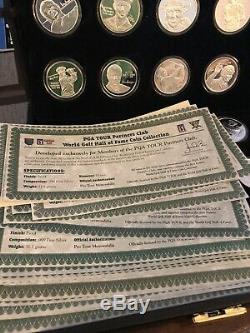 999 Fine Silver PGA Tour Partners Club World Golf Hall Of Fame Coin Set
