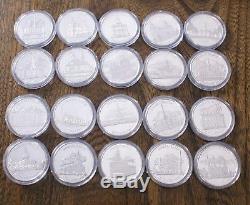 999 Silver Coin LOT of 20 LDS Temples of Utah / World OOP RARE Sets Mormon
