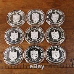 9 Pack World Golf Hall Of Fame 1oz Silver Coin Lot Hogan Palmer Player and MORE