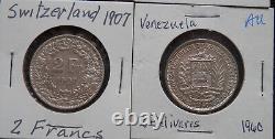 9 World Silver Coins, Circ & Unc, From 9 Diff Countries (see List), Lot #396
