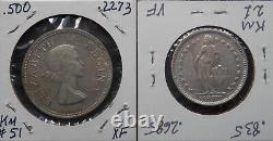 9 World Silver Coins, Circ & Unc, From 9 Diff Countries (see List), Lot #396