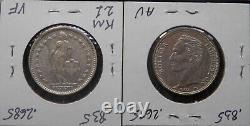 9 World Silver Coins, Circ & Unc, From 9 Diff Countries (see List), Lot #396