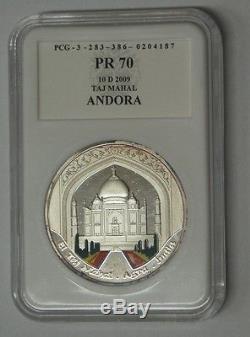 Andorra TAJ MAHAL Series WONDERS OF THE WORLD 10 Diner Silver Coin 2009