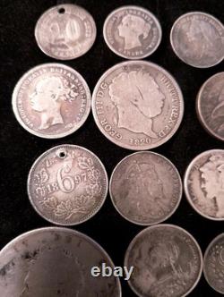 Antique 1800's US & Foreign Silver & Others Coins Lot Of 19