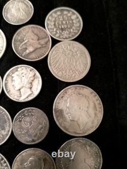Antique 1800's US & Foreign Silver & Others Coins Lot Of 19