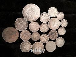 Antique 1800's US & Foreign Silver & Others Coins Lot Of 19