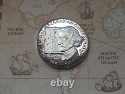 Antique 1967 Centennial of Canada Silver Round