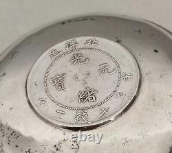 Antique 34th Year of Kuang Hsu Pei Yang Coin embedded in coin dish