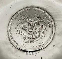 Antique 34th Year of Kuang Hsu Pei Yang Coin embedded in coin dish