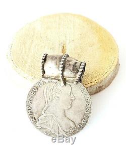 Antique Ethiopian Rare silver Maria Theresa coin pendant 1780s World Coins