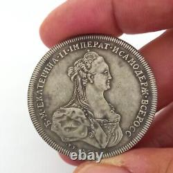 Antique Silver Medal Plated-Catherine II Victory At Lake Kagul Specimen 1770's