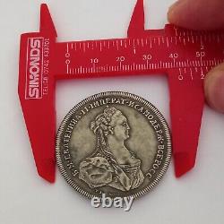 Antique Silver Medal Plated-Catherine II Victory At Lake Kagul Specimen 1770's