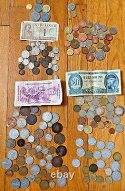 Antique vtg COIN BILL LOT silver Great Britain Belgium Euro sterling scrap 1898