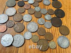 Antique vtg COIN BILL LOT silver Great Britain Belgium Euro sterling scrap 1898