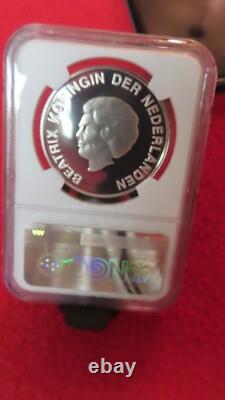 Aruba Netherlan 2003 Conch Shell Sea Shells 10 Florin Silver Coin NGC PF69 Proof