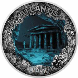 Atlantis The Sunken City 2 oz Antique finish Silver Coin 5$ Niue 2019