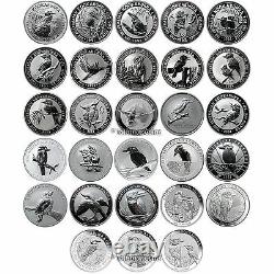 Australia 1990-2020 Kookaburra 31-Coin Complete Collection $1 Silver Dollar Set